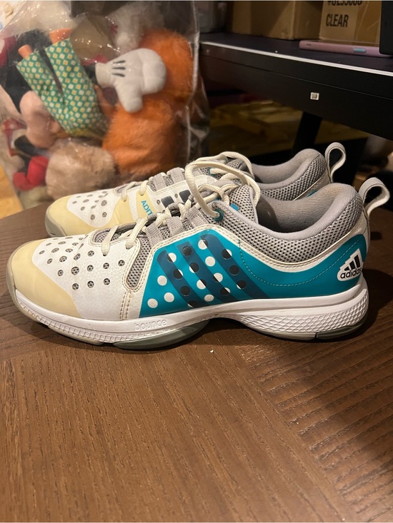 adidas Shoes - Adidas AdiTUFF Bounce Indoor Court Shoes Women’s Size 9 White Blue